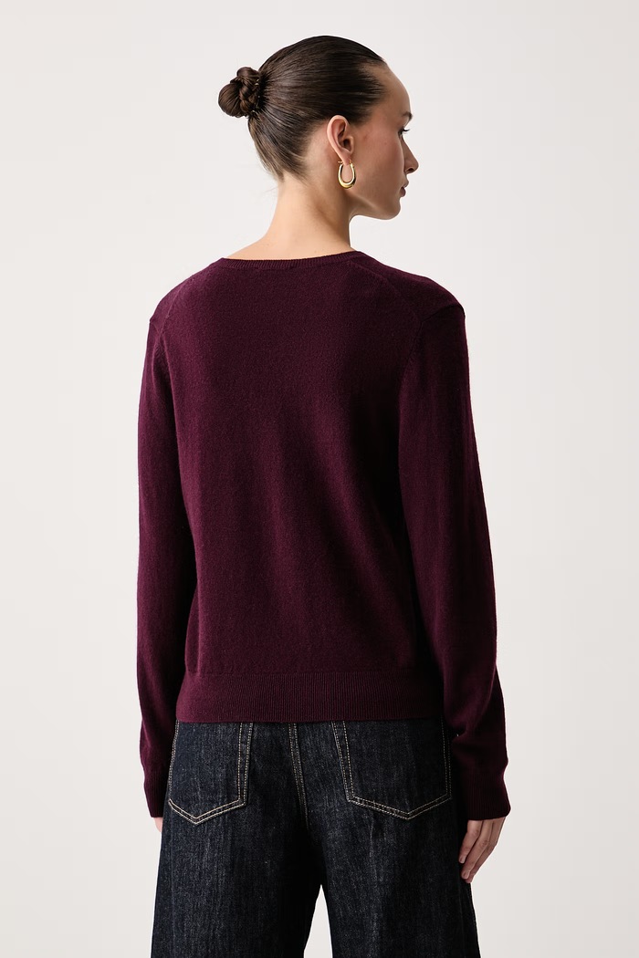 Odzież United Colors of Benetton Sweter damski wełniany 1002D403X bordowy