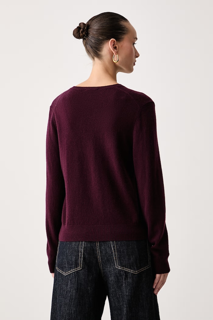 Odzież United Colors of Benetton Sweter damski wełniany 1002D403X bordowy