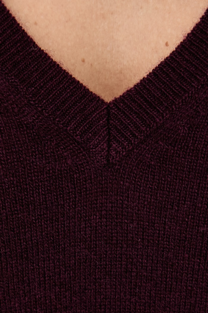 Sweter damski wełniany United Colors of Benetton bordowy 1002D403X