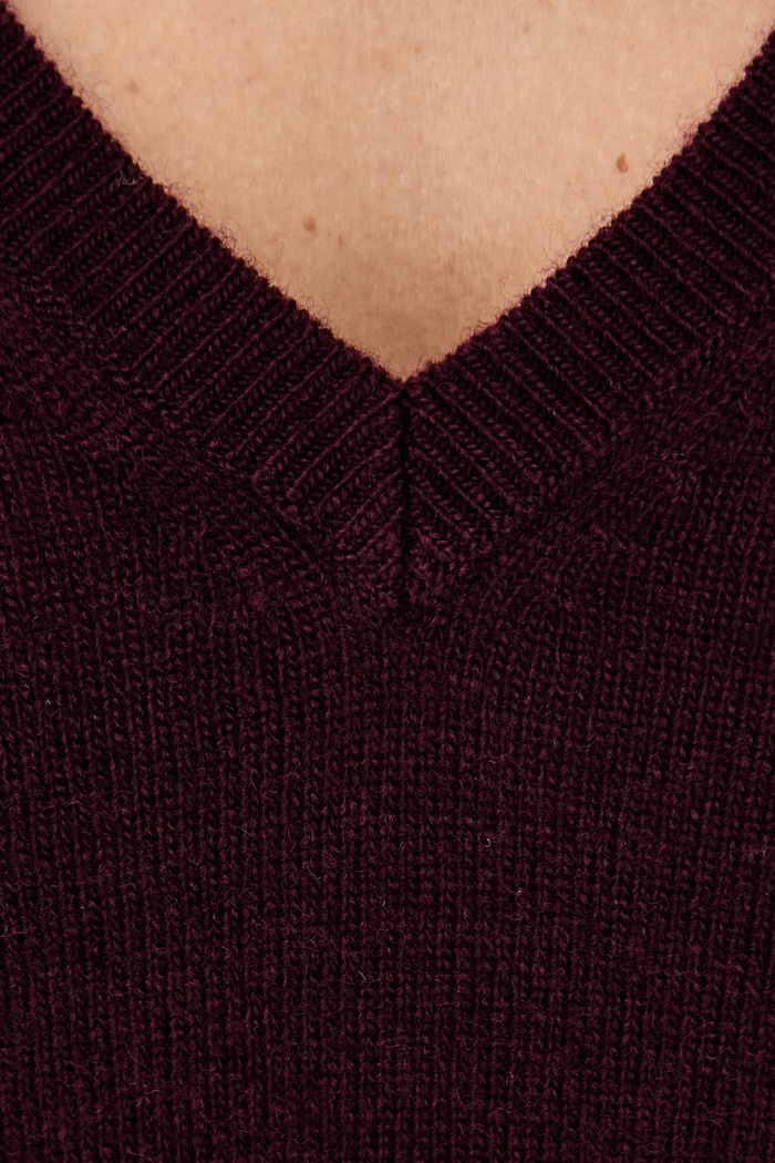 Sweter damski wełniany United Colors of Benetton bordowy 1002D403X
