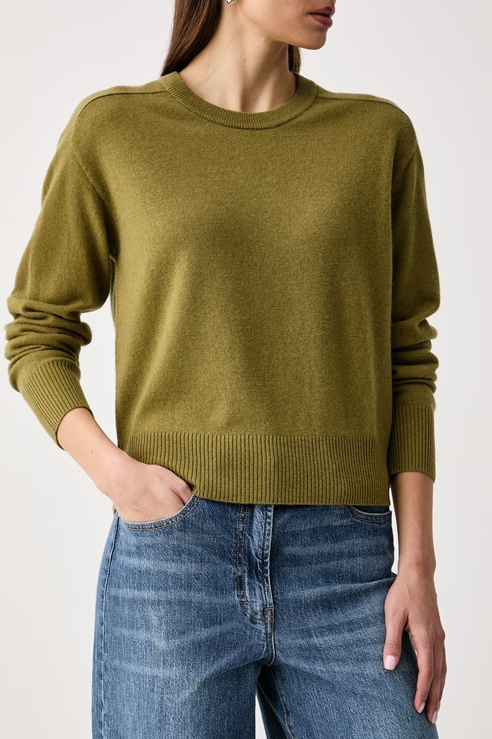 Sweter damski z wełną United Colors of Benetton 1B9YD10HK zielony