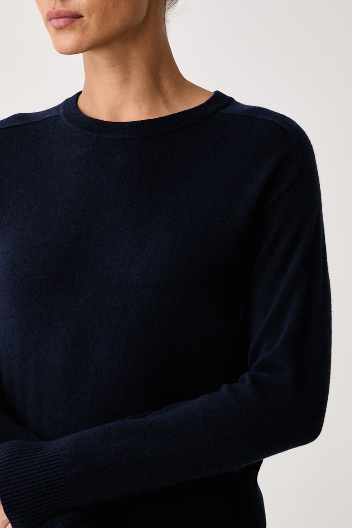 Πουλόβερ γυναικείο με μαλλί United Colors of Benetton 1B9YD10HK σκούρο μπλε