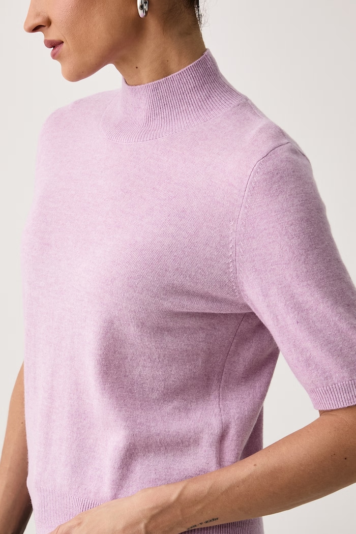 Sweter z krótkim rękawem damski z wełną United Colors of Benetton 1B9YD204U różowy