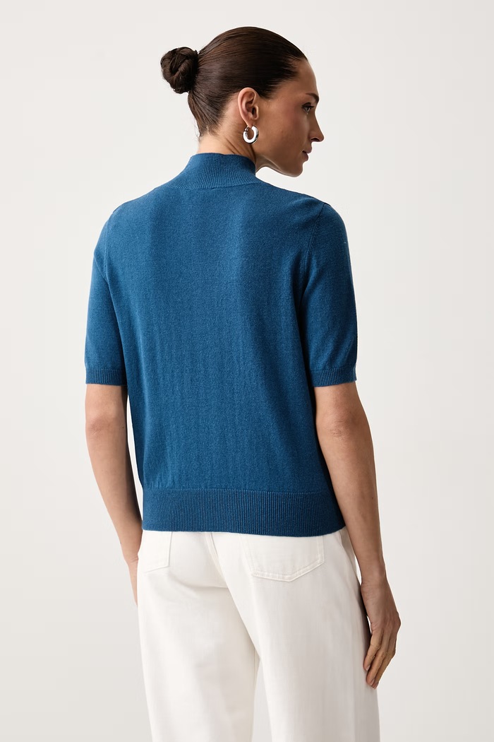 Odzież United Colors of Benetton Sweter z krótkim rękawem damski z wełną 1B9YD204U niebieski