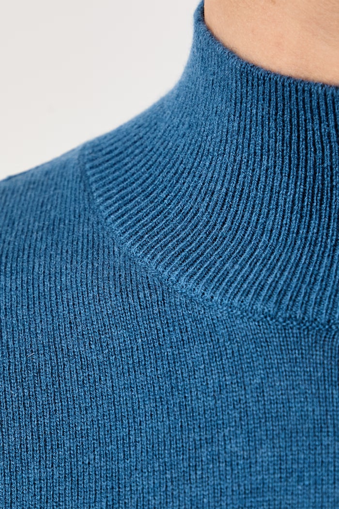 Sweter z krótkim rękawem damski z wełną United Colors of Benetton niebieski 1B9YD204U