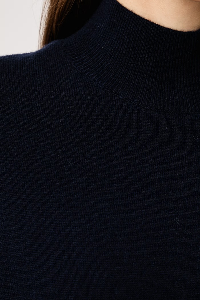 Sweter z krótkim rękawem damski z wełną United Colors of Benetton granatowy 1B9YD204U