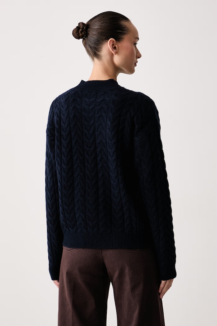 Odzież United Colors of Benetton Sweter damski z dodatkiem wełny 1S9ZD204W granatowy