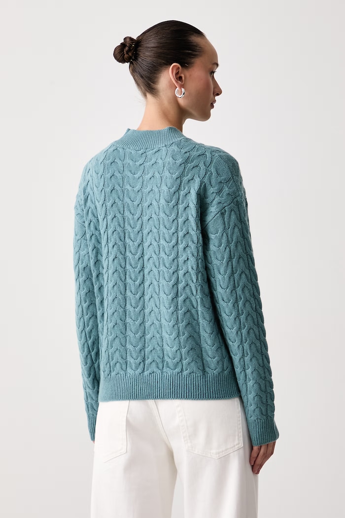 Odzież United Colors of Benetton Sweter damski z dodatkiem wełny 1S9ZD204W turkusowy