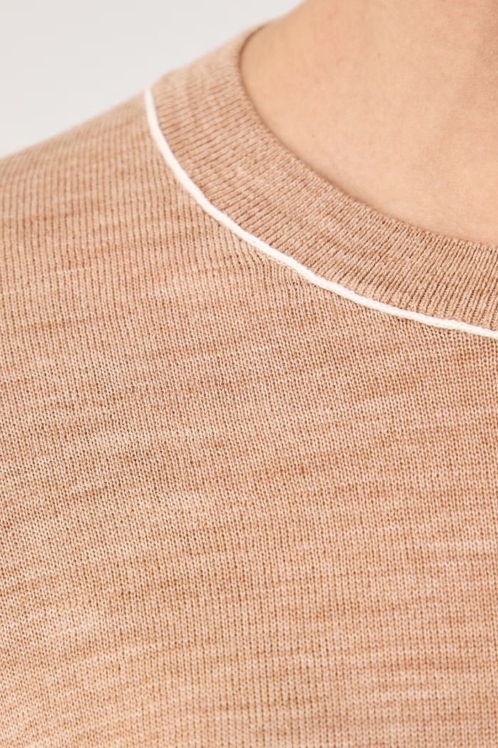 Sweter damski wełniany United Colors of Benetton beżowy 1IOVE10HM