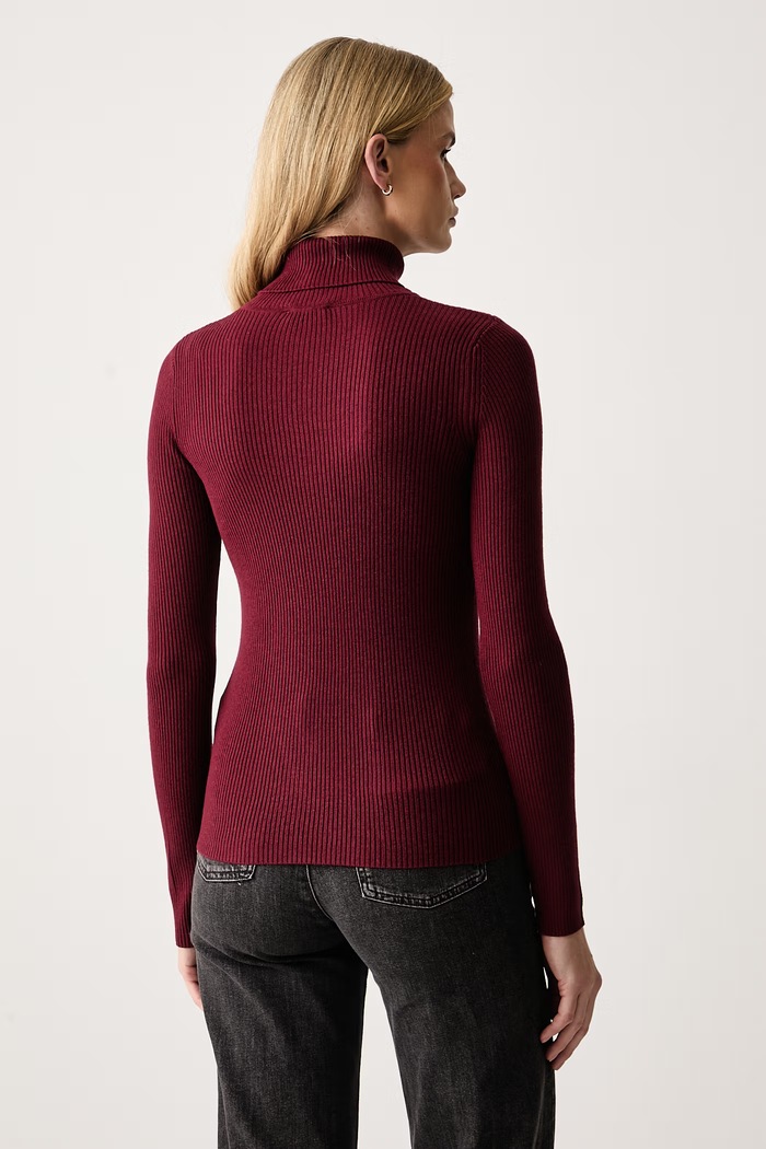 Oblečenie United Colors of Benetton Rolák dámsky s prímesou vlny 1X84D204T burgundské