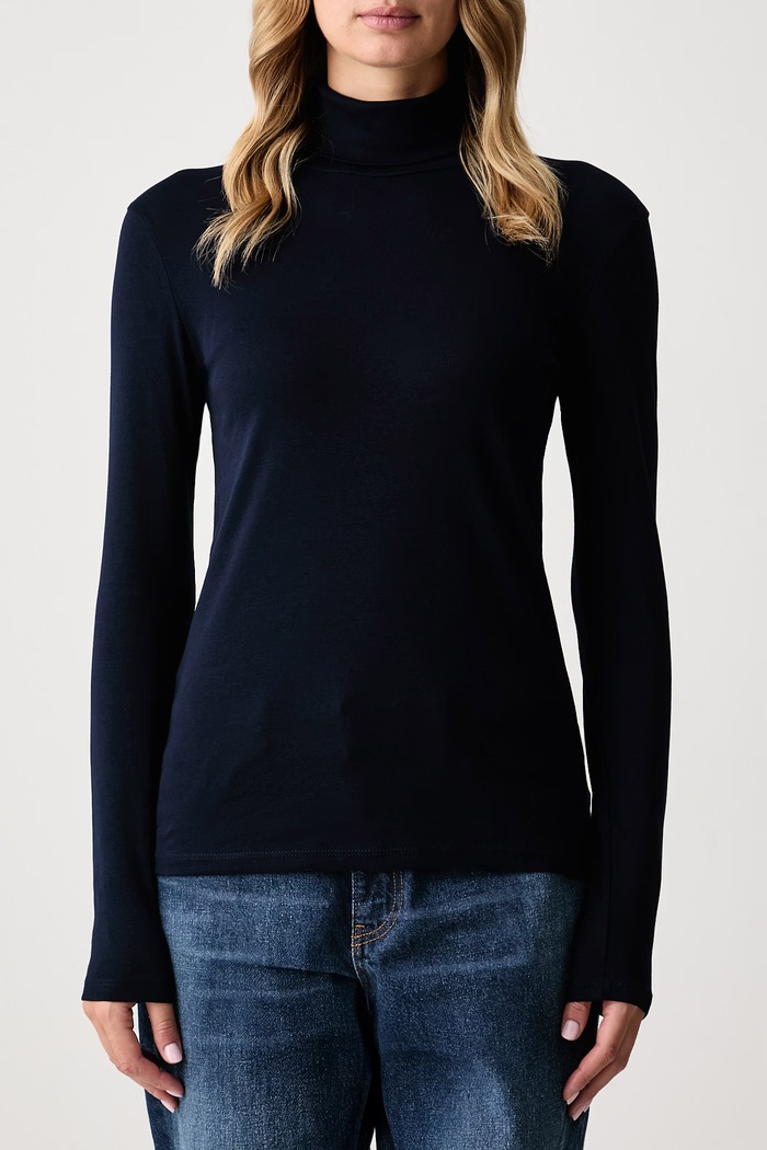 United Colors of Benetton Longsleeve damski bawełniany granatowy 3GA8E2224