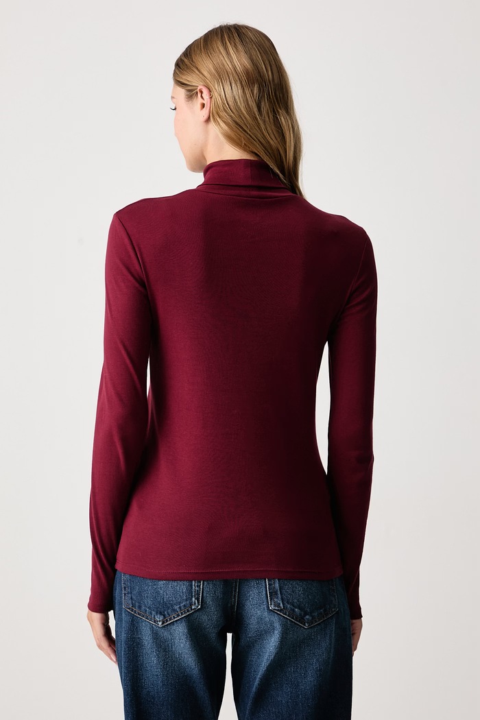 United Colors of Benetton Tričko s dlhým rukávom dámske bavlnené 3GA8E2224 burgundské AW26