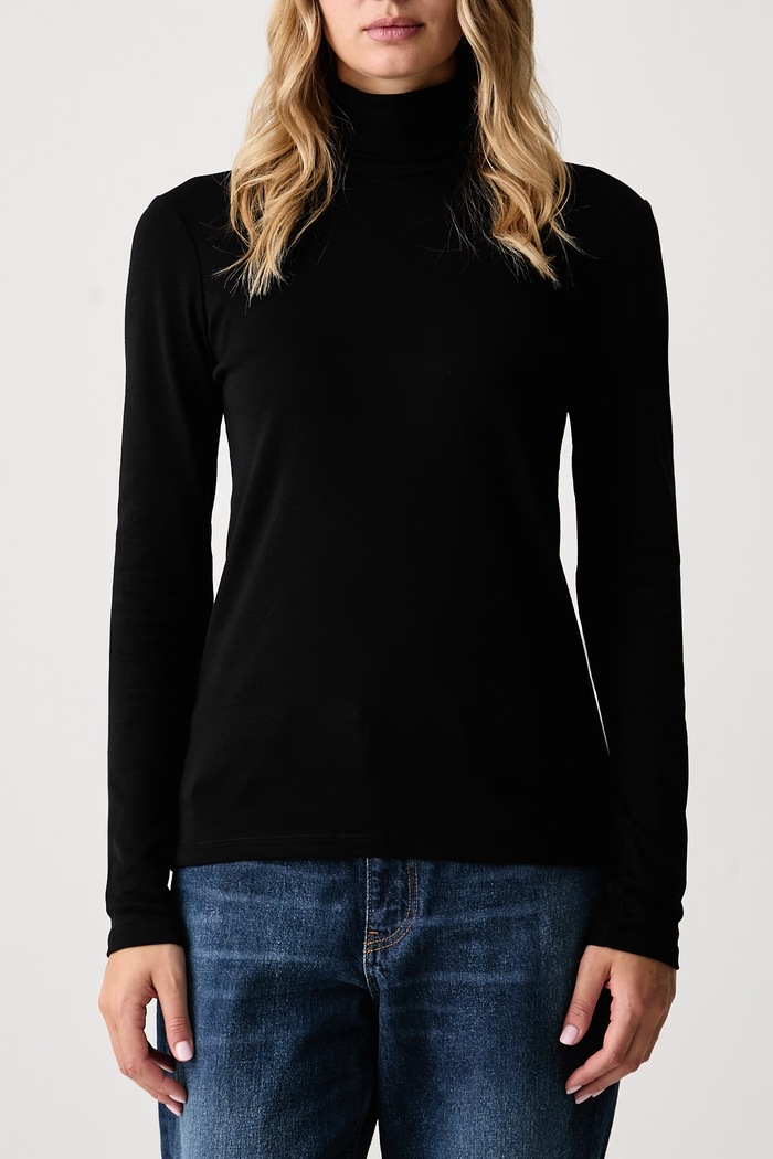 United Colors of Benetton Longsleeve damski bawełniany 3GA8E2224 czarny AW26