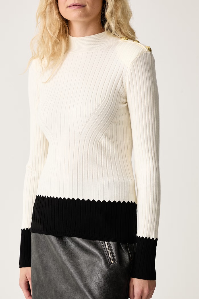 Sweter damski z wiskozą Gaudi 621FD53005 beżowy