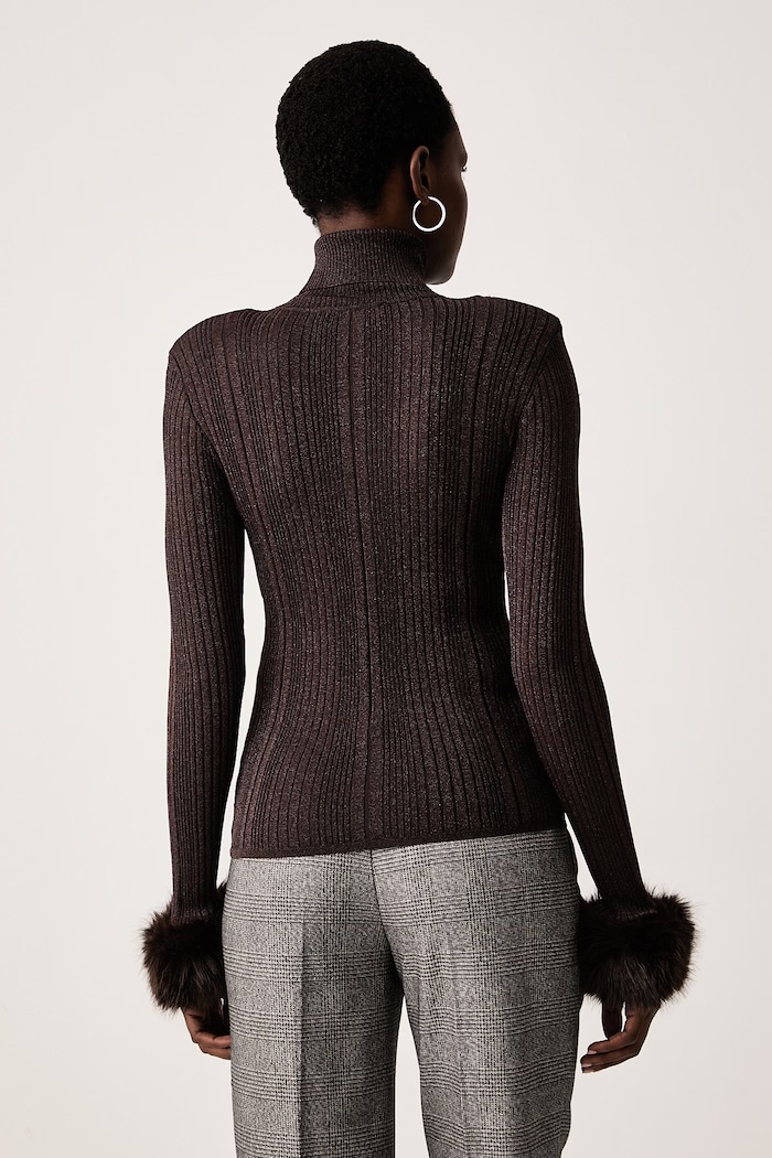 Odzież Gaudi Sweter damski z wiskozą 621FD53033 brązowy