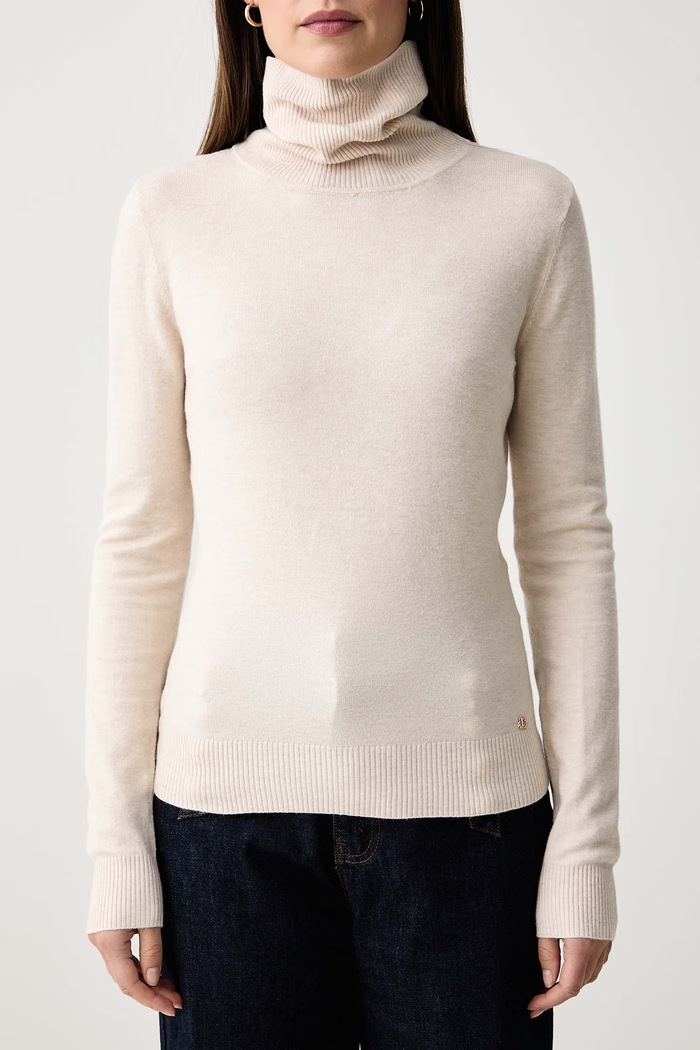 Sweter damski z wiskozą Gaudi 621BD53079 beżowy
