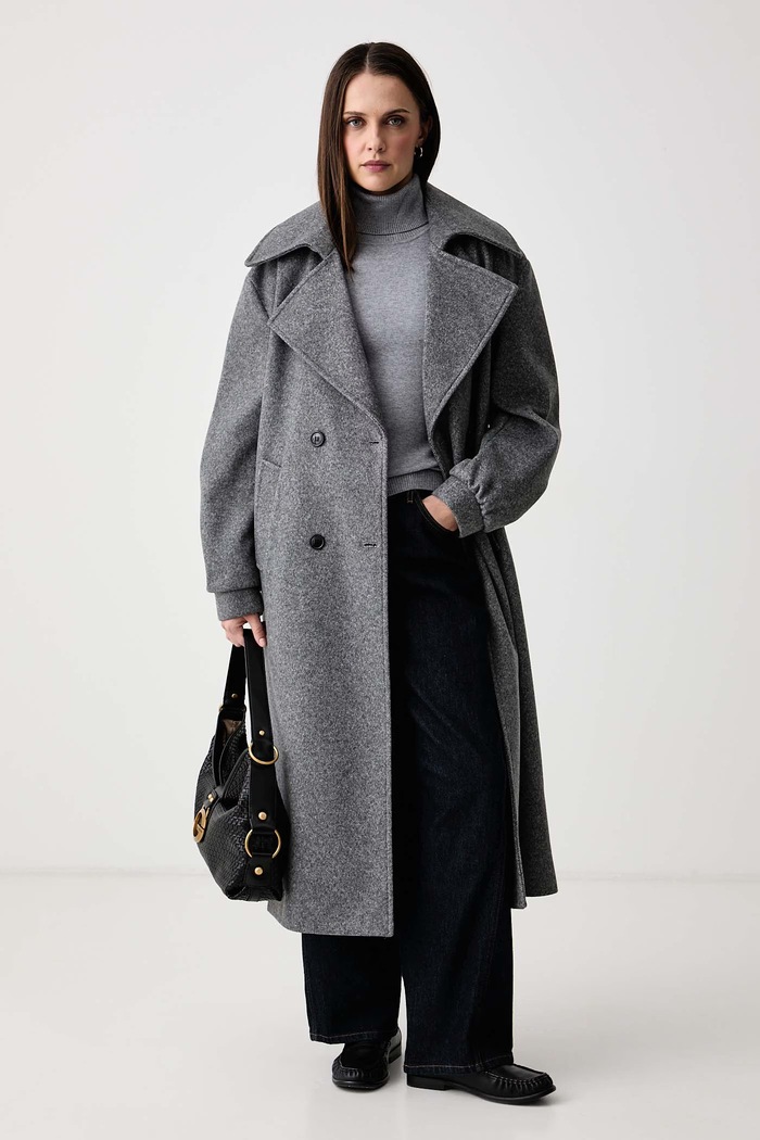 Gaudi Sweter damski z wiskozą 621BD53079 szary AW26