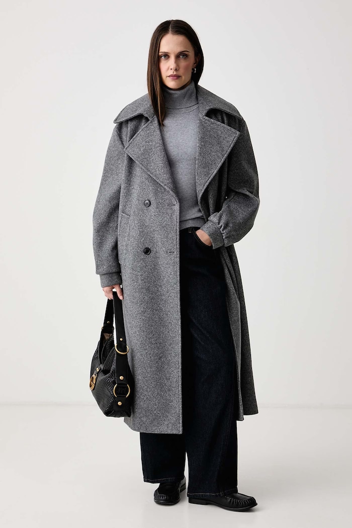 Gaudi Sweter damski z wiskozą 621BD53079 szary AW26