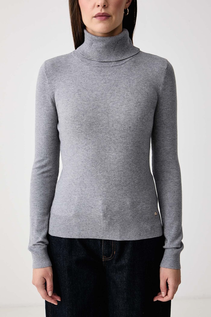 Sweter damski z wiskozą Gaudi 621BD53079 szary