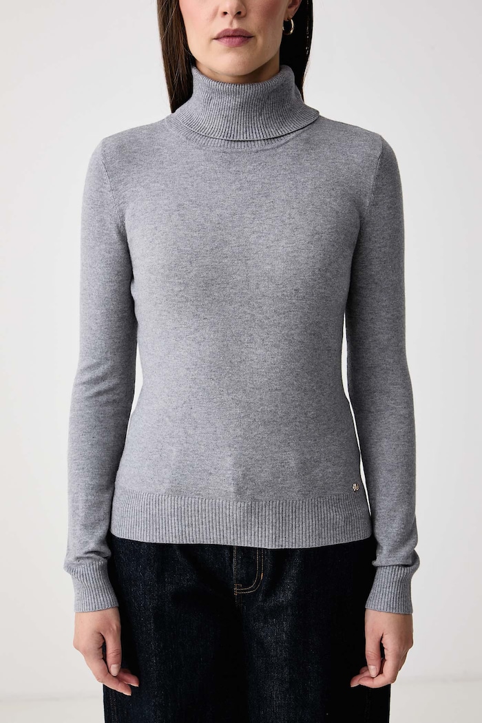 Sweter damski z wiskozą Gaudi 621BD53079 szary