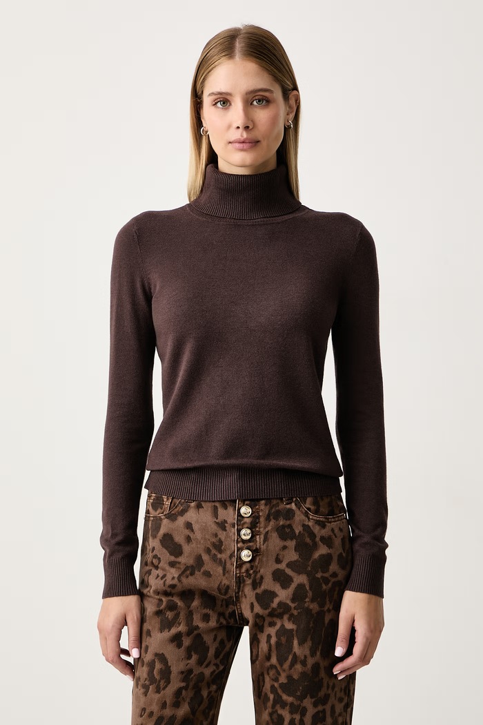 Gaudi Sweter damski z wiskozą brązowy 621BD53079