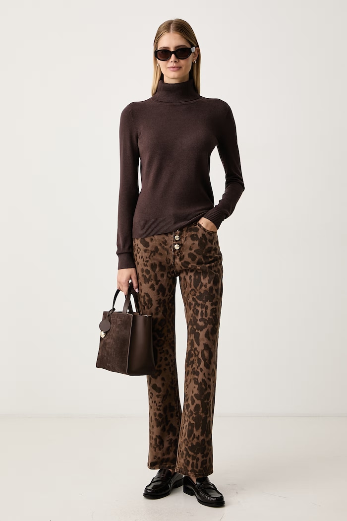 Gaudi Sweter damski z wiskozą 621BD53079 brązowy AW26