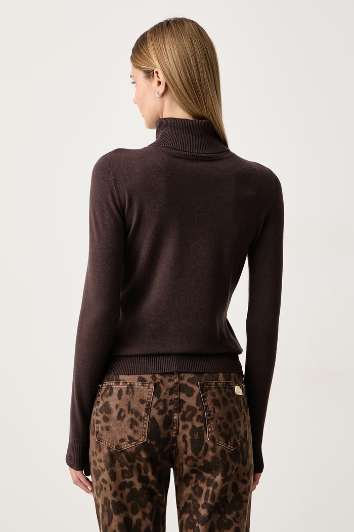 Odzież Gaudi Sweter damski z wiskozą 621BD53079 brązowy