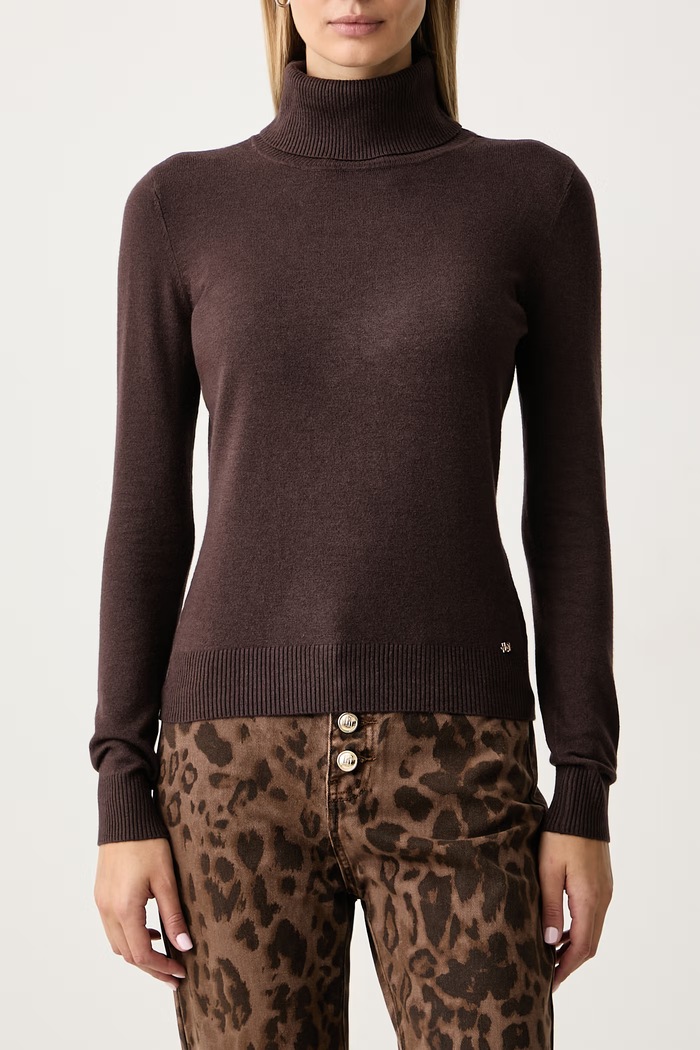Sweter damski z wiskozą Gaudi 621BD53079 brązowy