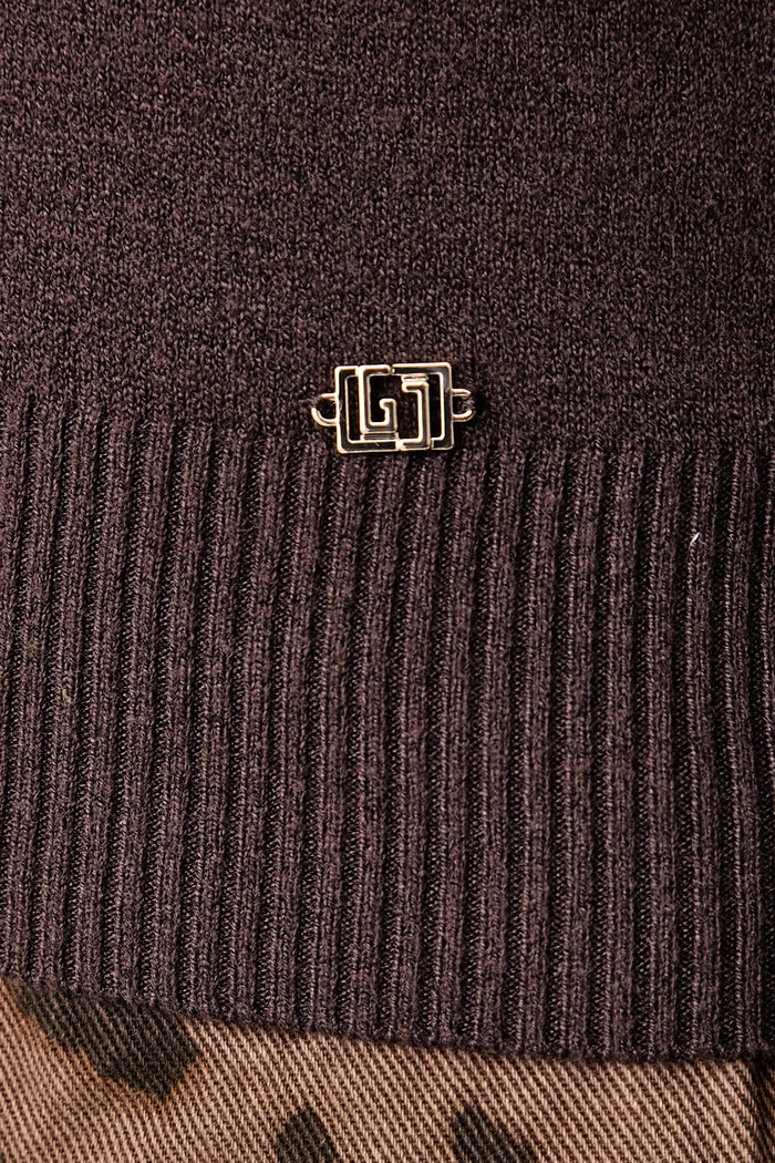 Sweter damski z wiskozą Gaudi brązowy 621BD53079