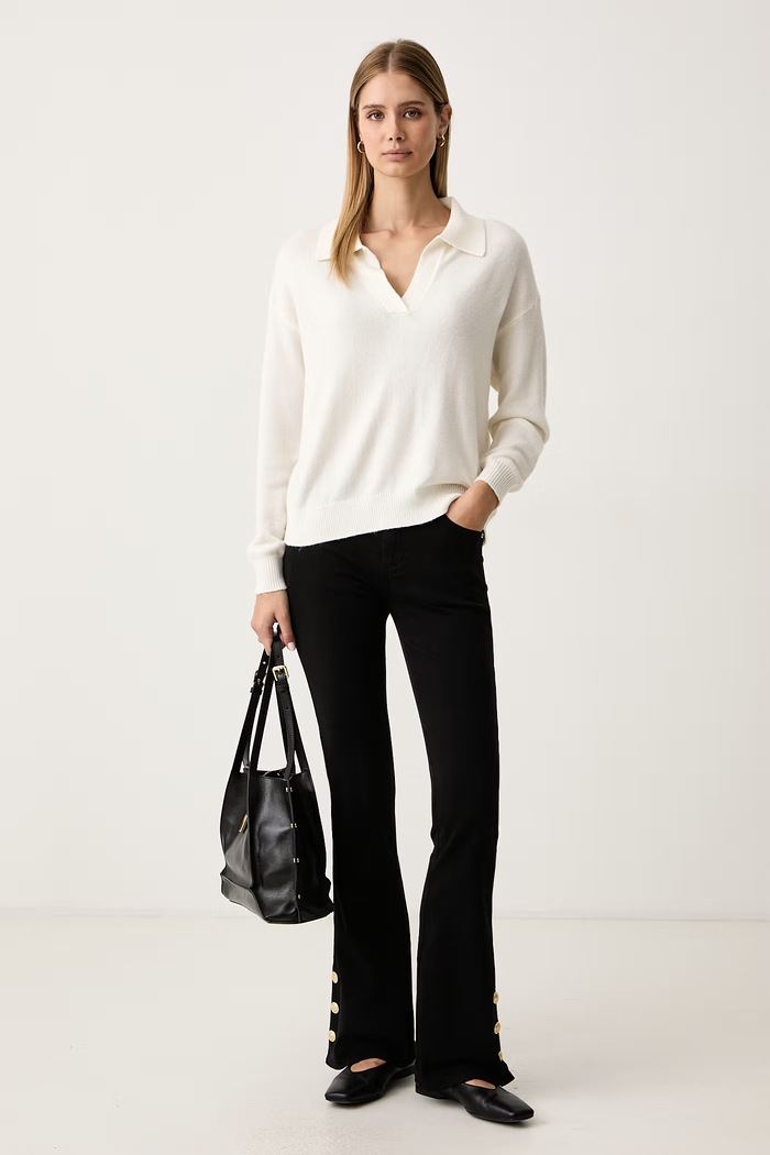 Gaudi Sweter damski z dodatkiem wełny 621BD53044 beżowy AW26