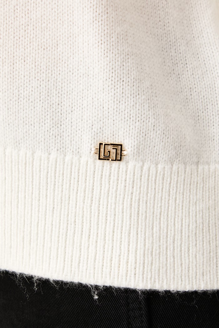 Sweter damski z dodatkiem wełny Gaudi beżowy 621BD53044
