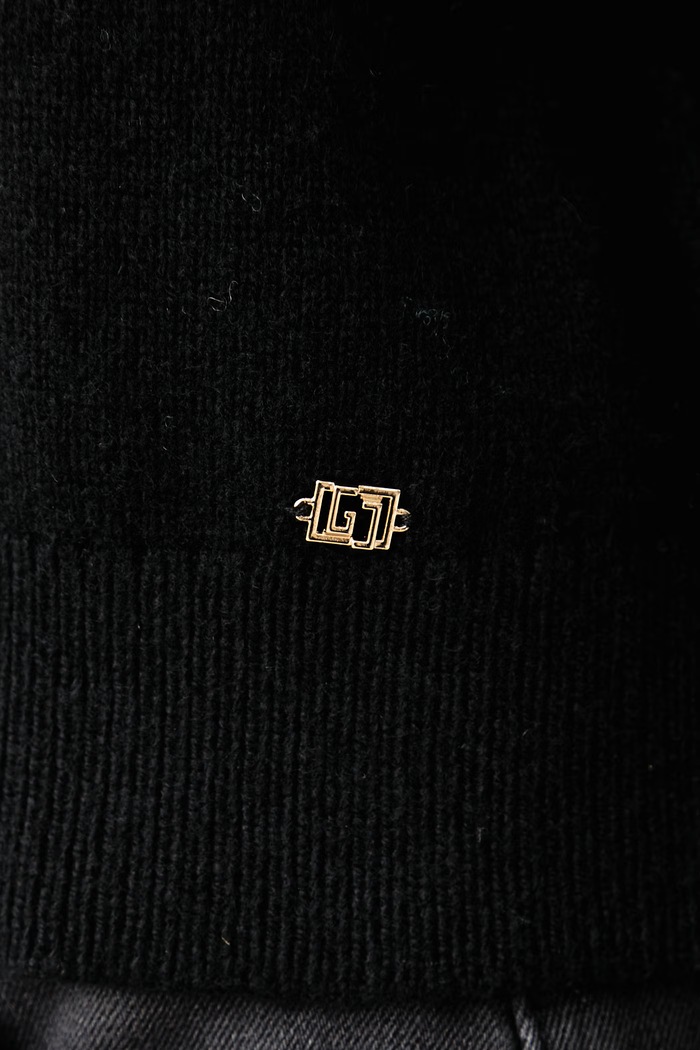 Sweter damski z dodatkiem wełny Gaudi czarny 621BD53044