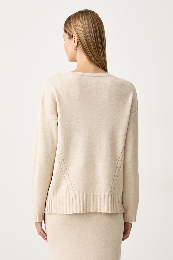 Odzież Gaudi Sweter damski z wiskozą 621BD53001 beżowy