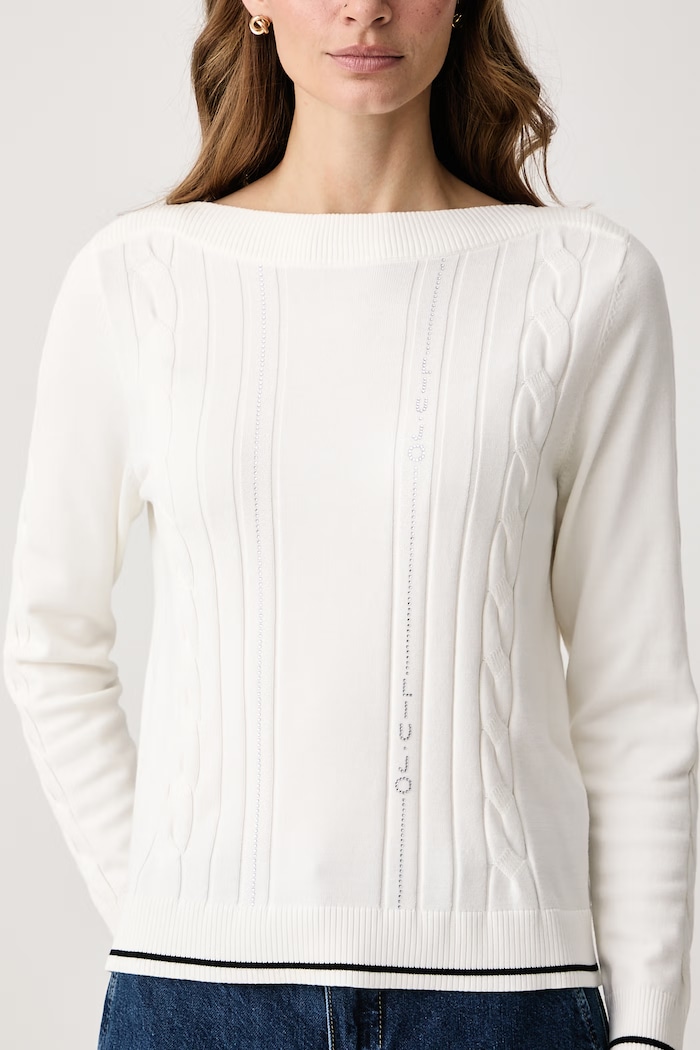 Sweter damski z wiskozy Liu Jo TF6189.MS63L beżowy