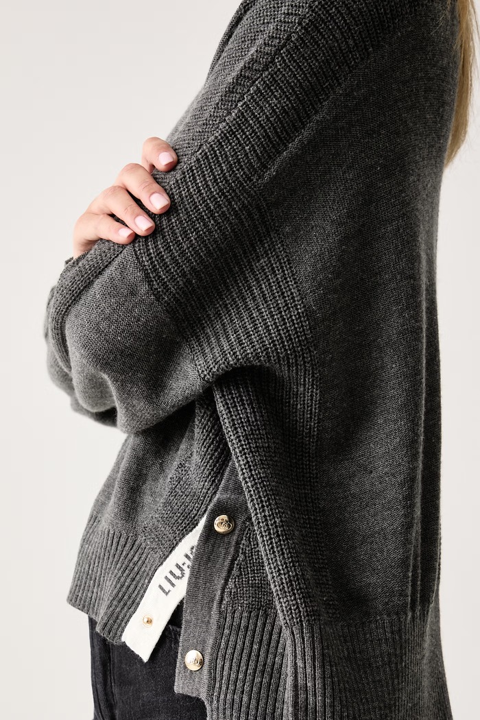Sweter damski z wełną Liu Jo beżowy TF6154.MA22S