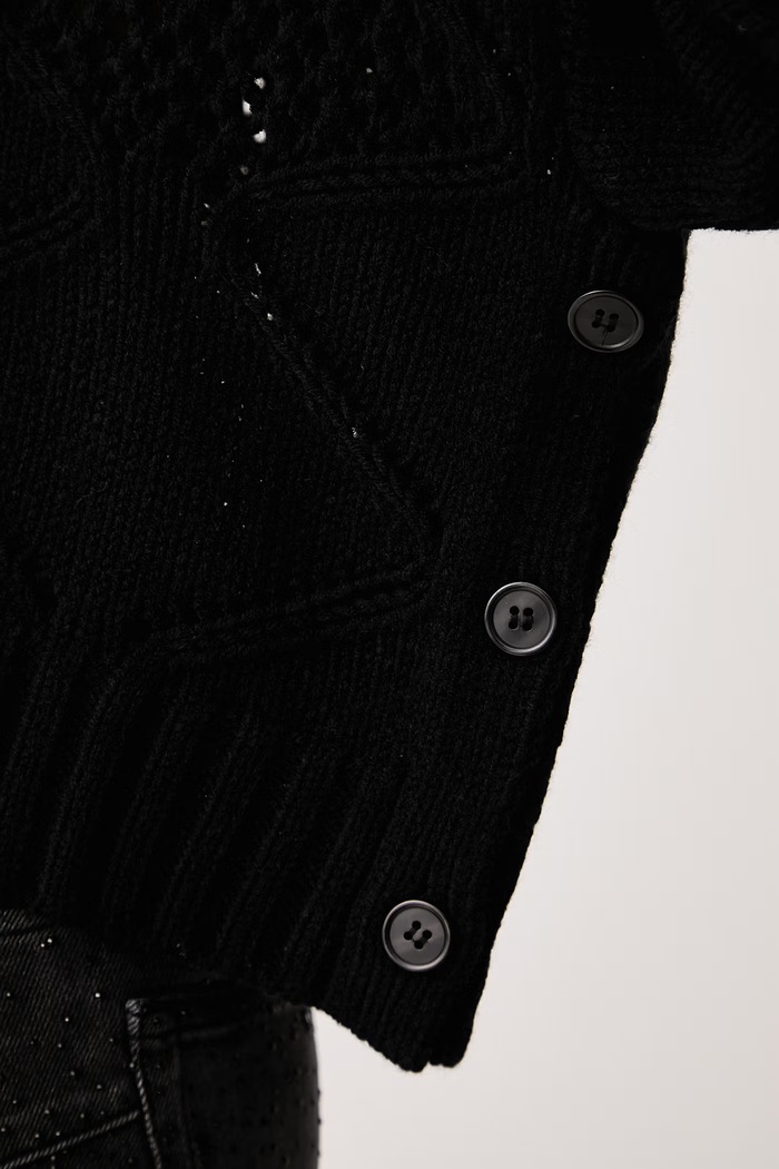 Sweter damski z dodatkiem wełny Liu Jo czarny WF6286.MA37R