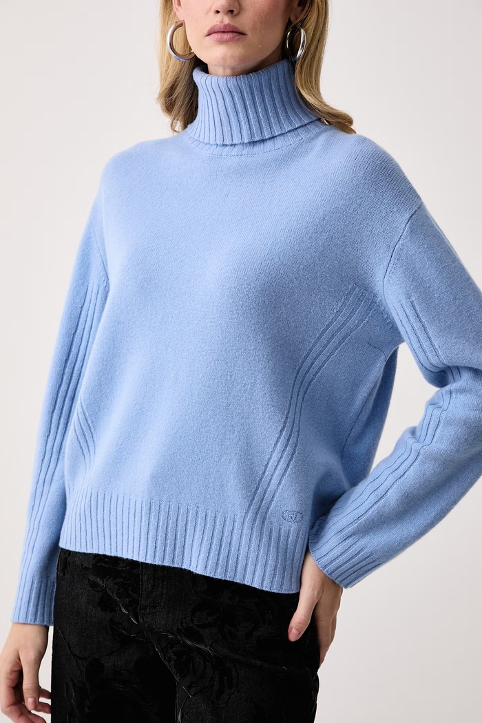 Sweter damski wełniany Liu Jo WF6219.MS009 niebieski
