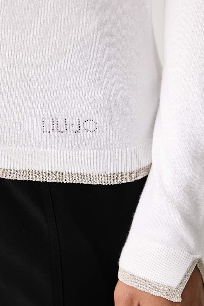 Sweter damski z wiskozą Liu Jo biały WF6012.MS49I