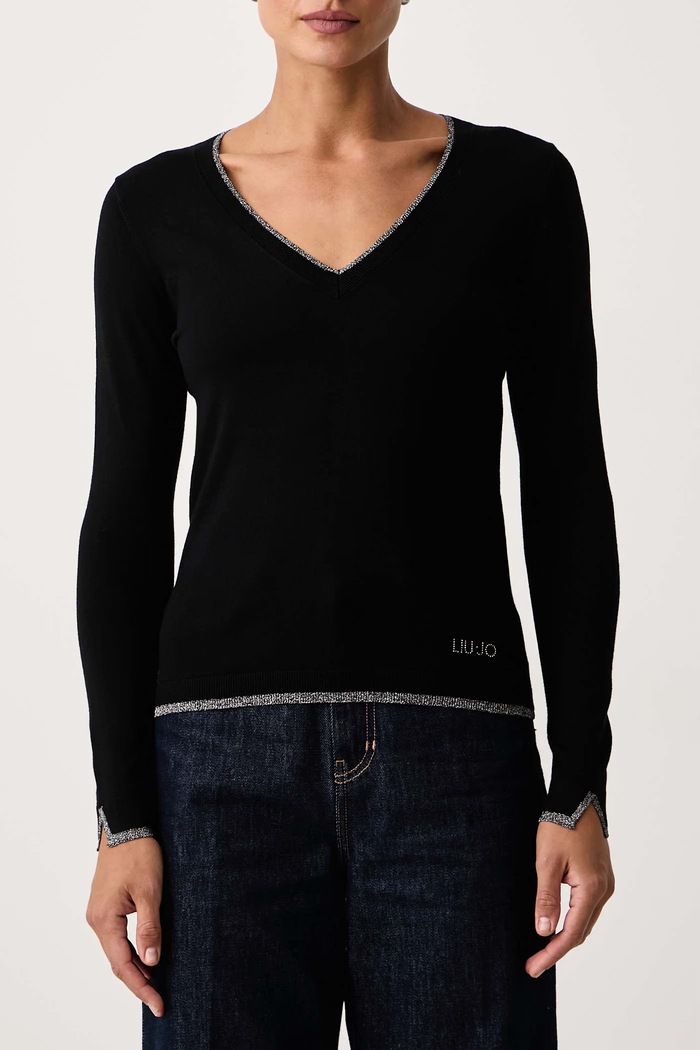 Sweter damski z wiskozą Liu Jo WF6012.MS49I czarny