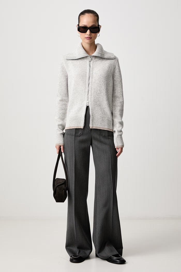Paul&Shark Sweter rozpinany damski wełniany 16351204 szary AW26