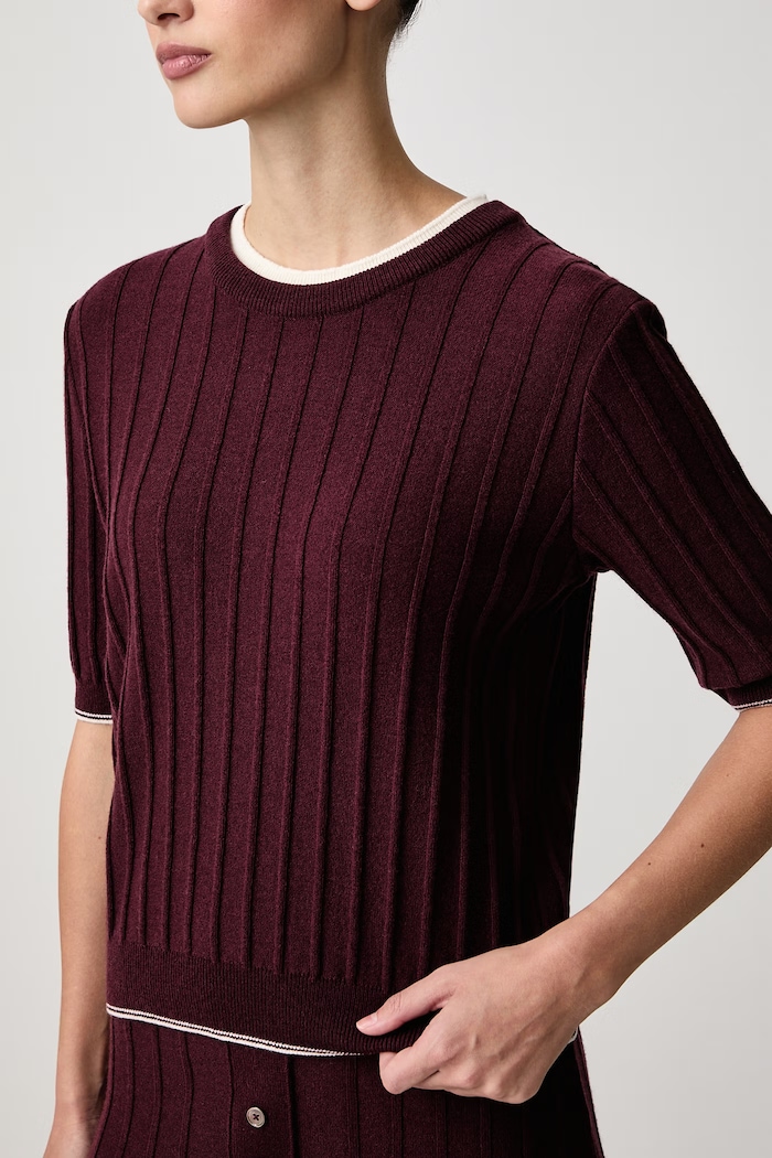 Sweter damski wełniany Paul&Shark 16351009 bordowy