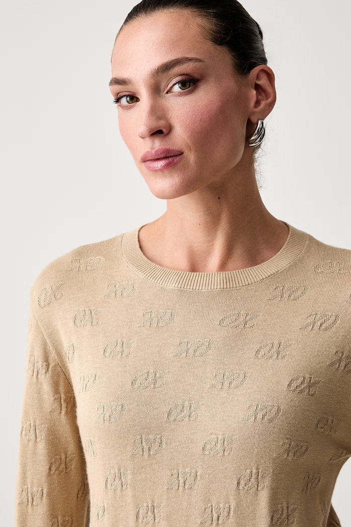 Armani Exchange sweter damski z wiskozą beżowy XW002875.AF16620