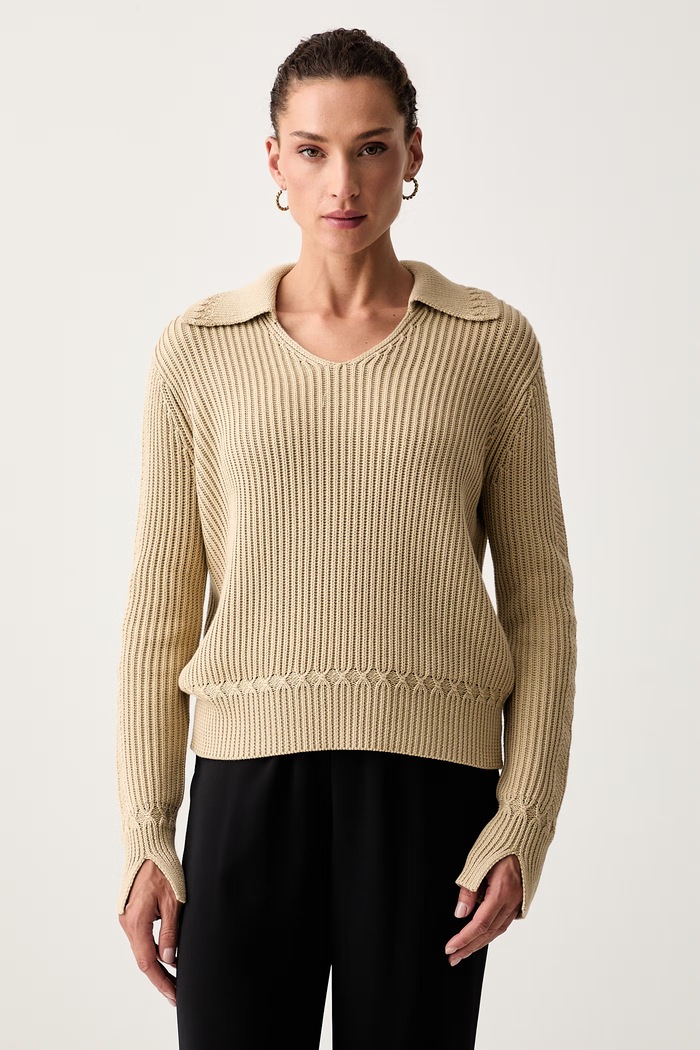 Armani Exchange sweter damski bawełniany beżowy XW002629.AF25932