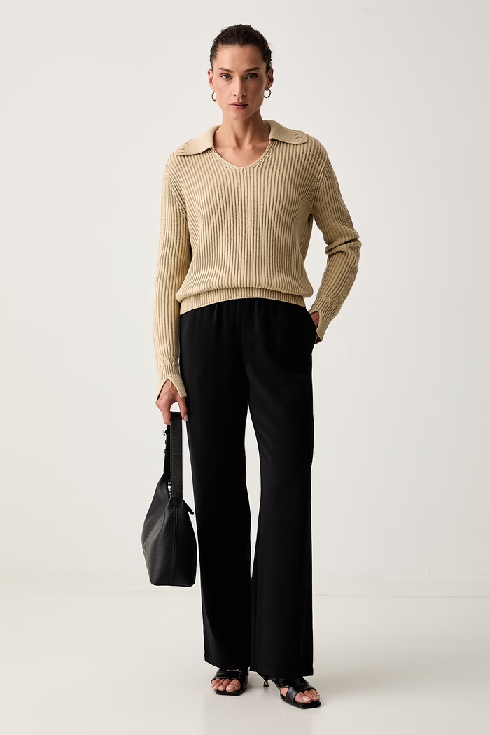 Armani Exchange sweter damski bawełniany XW002629.AF25932 beżowy AW26