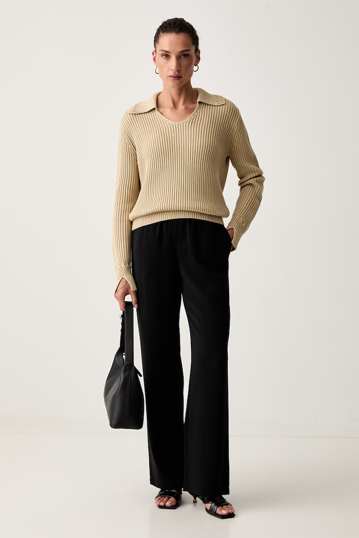 Armani Exchange sweter damski bawełniany XW002629.AF25932 beżowy AW26