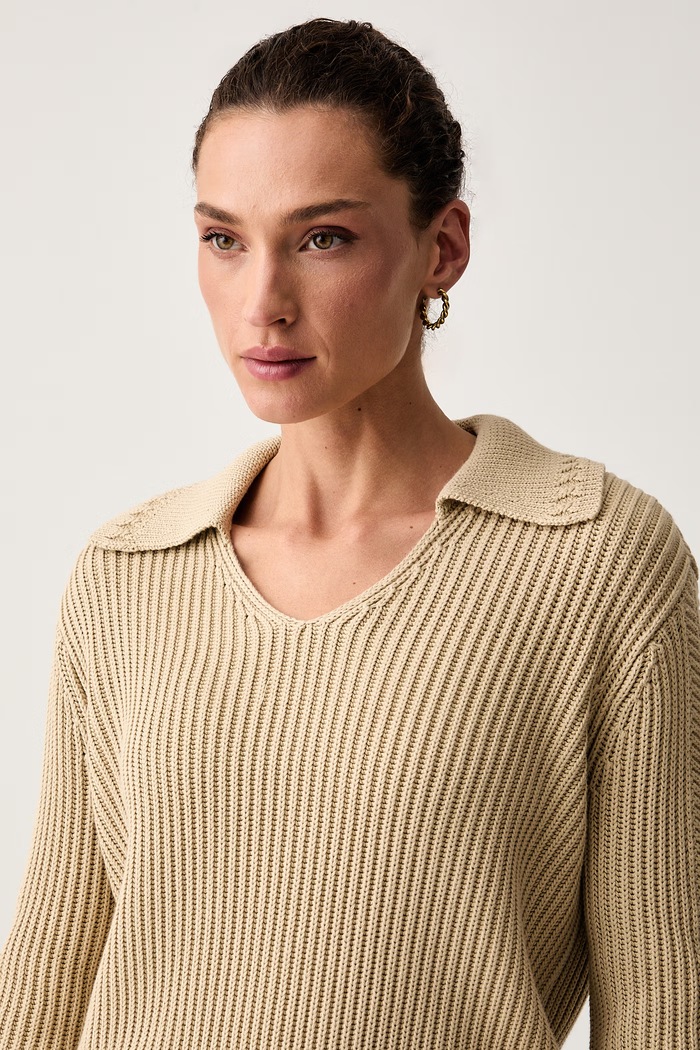 Armani Exchange sweter damski bawełniany beżowy XW002629.AF25932