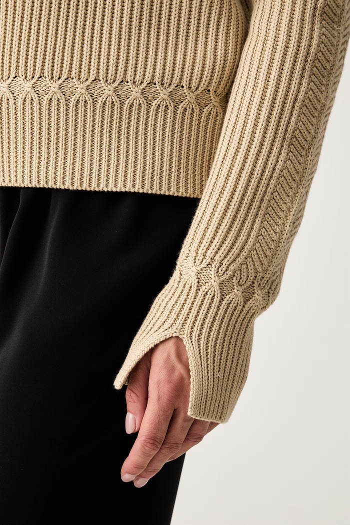 Armani Exchange sweter damski bawełniany XW002629.AF25932 beżowy