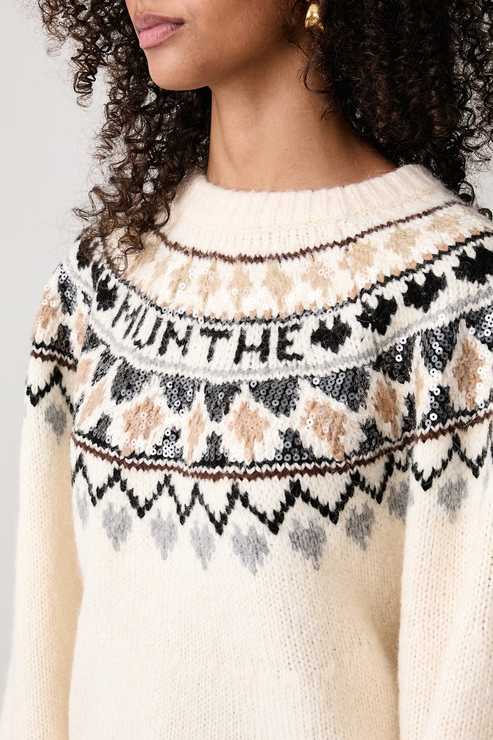 Sweter damski z dodatkiem wełny VAFFIE MUNTHE 263161326374 beżowy