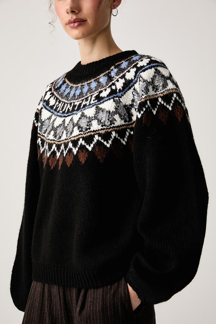 Sweter damski z dodatkiem wełny VAFFIE MUNTHE 263161326374 czarny