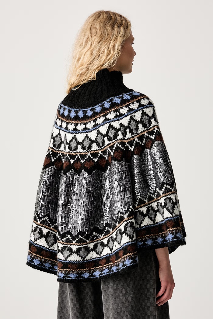 Odzież MUNTHE Poncho damskie z dodatkiem wełny VERST 263158026374 czarny